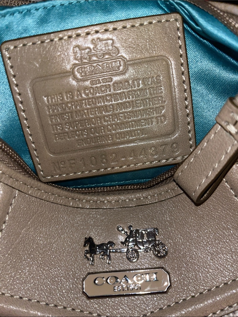 Coach Taupe Signature Shoulder Bag with Silver Hardware - Picture 8 of 8